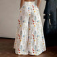 Damenhose mit weitem Bein und Blumenmuster