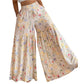 Damenhose mit weitem Bein und Blumenmuster