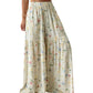 Damenhose mit weitem Bein und Blumenmuster