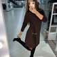 Elegantes Kleid mit langen Ärmeln und Plissee