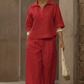 Set aus Freizeit-Oberteil und Hose mit weitem Bein für Damen
