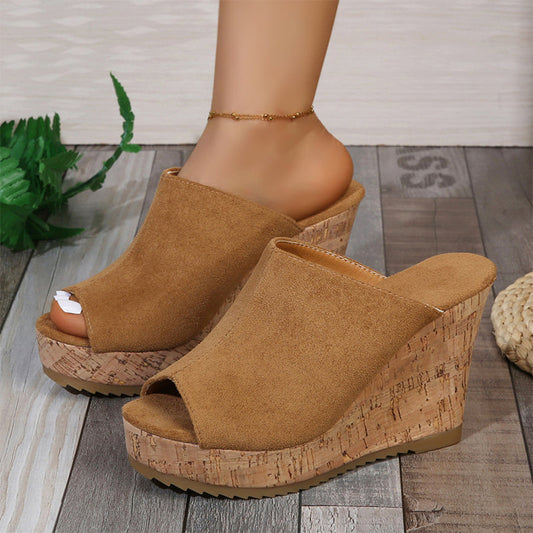 Lässige Keilsandalen mit Peeptoe für Damen