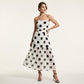 👗 50% RABATT! ✨ Elegantes Trägerloses Tupfen-Stufenkleid – Fließender Stoff, Schmeichelhafter Schnitt & Perfekt Für Einen Romantischen Sommerlook ☀️