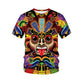 Kurzarm-T-Shirt im Vintage-Tribal-Art-Stil für Herren