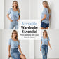 Damen-T-Shirt mit Rundhalsausschnitt und Spitzenbesatz