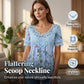 Damen-T-Shirt mit Rundhalsausschnitt und Spitzenbesatz