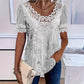 Damen-T-Shirt mit Rundhalsausschnitt und Spitzenbesatz