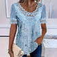 Damen-T-Shirt mit Rundhalsausschnitt und Spitzenbesatz