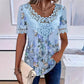 Damen-T-Shirt mit Rundhalsausschnitt und Spitzenbesatz