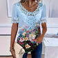 Damen-T-Shirt mit Rundhalsausschnitt und Spitzenbesatz