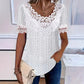 Damen-T-Shirt mit Rundhalsausschnitt und Spitzenbesatz
