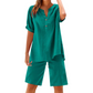 2-teiliges Outfit-Set aus Baumwolle und Leinen für Damen