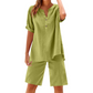 2-teiliges Outfit-Set aus Baumwolle und Leinen für Damen