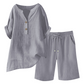 2-teiliges Outfit-Set aus Baumwolle und Leinen für Damen