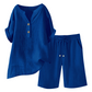 2-teiliges Outfit-Set aus Baumwolle und Leinen für Damen