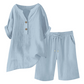 2-teiliges Outfit-Set aus Baumwolle und Leinen für Damen