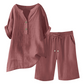 2-teiliges Outfit-Set aus Baumwolle und Leinen für Damen