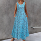 🔥NUR FÜR BEGRENZTE ZEIT: 50 % RABATT!🔥  👗 Ärmelloses Maxikleid für Damen mit Blumenmuster – mit Seitentaschen, elegant und bequem 🌸