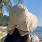 👒 Nur für kurze Zeit: 50 % Rabatt! ✨ Damen-Sonnenhut mit Schleife und breiter Krempe – faltbar, 360°-Schutz 🎀