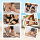 Damen-Sandalen mit gewebtem Gummiband und dicker Sohle und schrägem Absatz