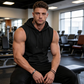 Ärmelloser Trainings-Hoodie für Herren mit Tasche
