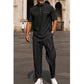 Men's Modern Casual Band Collar Two-Piece Set