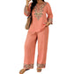 👚 JETZT 47 % RABATT! ⏳ Set aus langärmeliger Damenbluse und Hose mit weitem Bein – fließend, elegant und leicht – perfekt für die Arbeit, einen Brunch oder auf Reisen – schickes 2-teiliges Outfit 🌸