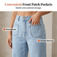 👖✨ Weite Jeans mit Volantkante und hoher Taille
