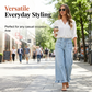 👖✨ Weite Jeans mit Volantkante und hoher Taille