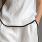Set aus ärmellosem Oberteil mit Kontrastbesatz und weit geschnittener Hose für Damen