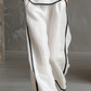Set aus ärmellosem Oberteil mit Kontrastbesatz und weit geschnittener Hose für Damen