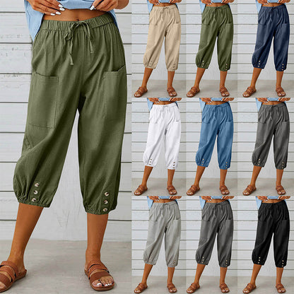 Lässige Caprihose für Damen mit Taschen