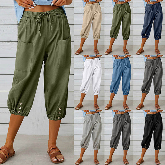 Lässige Caprihose für Damen mit Taschen