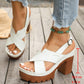 Damen Plateau-Sandalen mit gekreuzten Riemen