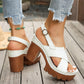Damen Plateau-Sandalen mit gekreuzten Riemen