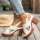 Damen Plateau-Sandalen mit gekreuzten Riemen