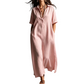 🌺Damen elegantes Baumwoll-Leinen Kurzarm-Reverskleid