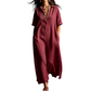 🌺Damen elegantes Baumwoll-Leinen Kurzarm-Reverskleid