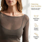 Transparentes Langarmshirt mit Boot-Ausschnitt – Elegantes Sheer Top für Lagenlooks & vielseitige Outfits