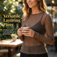 Transparentes Langarmshirt mit Boot-Ausschnitt – Elegantes Sheer Top für Lagenlooks & vielseitige Outfits