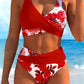 ✨ Hochtailliertes Blumen-Bikini-Set mit Wickel-Bikinitop | Strand- & Pooloutfit, figurbetonend