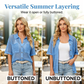 🔥50 % Rabatt! 🧶 Damen Kurzarm-Strickbluse mit Knöpfen – Gratis Halskette als Geschenk!