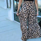 Modische Hose mit weitem Bein und Leopardenprint