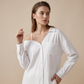 ✨ Off-Shoulder-Bluse für Damen – asymmetrisch, aus Crinkle-Stoff und mit langen Ärmeln – luftig, lässig und schick 💫