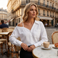 ✨ Off-Shoulder-Bluse für Damen – asymmetrisch, aus Crinkle-Stoff und mit langen Ärmeln – luftig, lässig und schick 💫