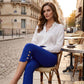 👖 Letzter Tag 50 % RABATT! ✨ Figurformende Stretch-Caprihose – hohe Taille, 4-Wege-Stretch, elegante Details 🌼