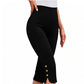 👖 Letzter Tag 50 % RABATT! ✨ Figurformende Stretch-Caprihose – hohe Taille, 4-Wege-Stretch, elegante Details 🌼