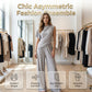 Damenmode: Einfarbiges Set aus asymmetrischem Oberteil und Hose
