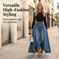 👖 Damen Hochtaillierte Weitbein-Jeans mit High-Low-Saum – moderner Look, figurschmeichelnd & vielseitig kombinierbar