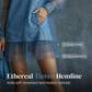 👗 Lantern Sleeve Faux Collar Denim Kleid – femininer Look mit Fake-Kragen, weiten Ärmeln & figurschmeichelndem Denim-Schnitt